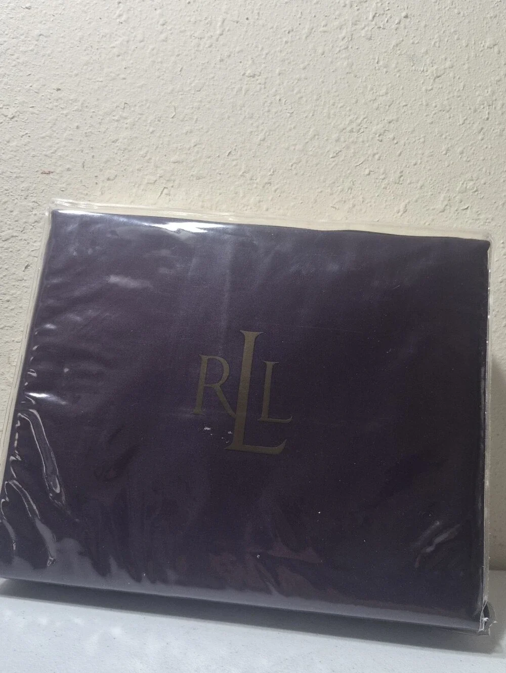 Lauren Ralph Lauren Regent Sateen Queen Flat Sheet Plum 600 TC Cotton 94